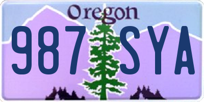 OR license plate 987SYA