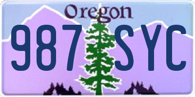 OR license plate 987SYC