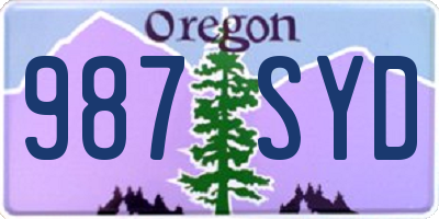 OR license plate 987SYD