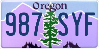 OR license plate 987SYF