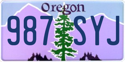 OR license plate 987SYJ