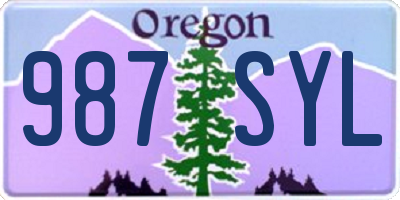 OR license plate 987SYL