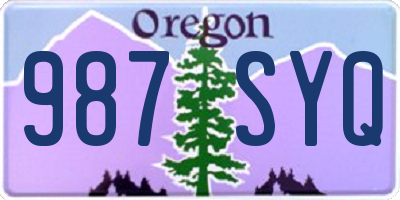 OR license plate 987SYQ