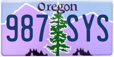 OR license plate 987SYS