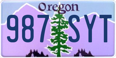 OR license plate 987SYT