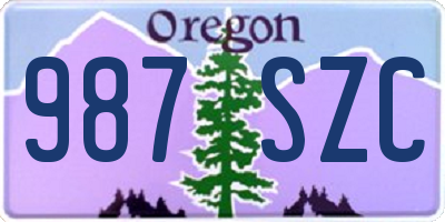 OR license plate 987SZC