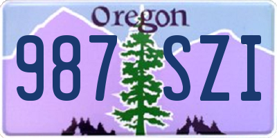 OR license plate 987SZI
