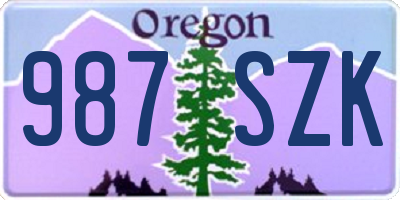 OR license plate 987SZK