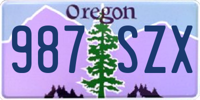 OR license plate 987SZX