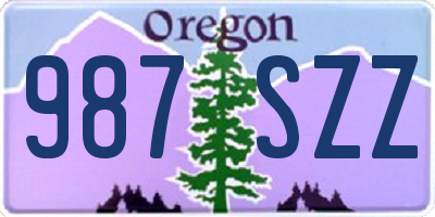 OR license plate 987SZZ