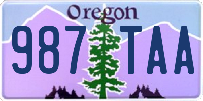 OR license plate 987TAA