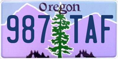 OR license plate 987TAF