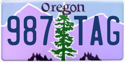 OR license plate 987TAG