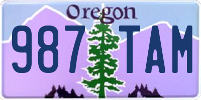 OR license plate 987TAM