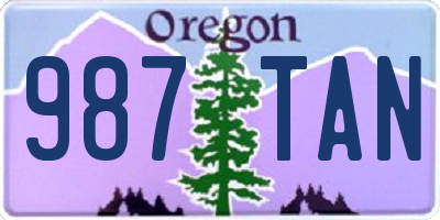 OR license plate 987TAN