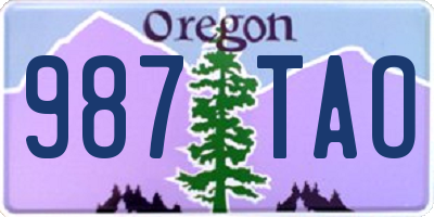 OR license plate 987TAO