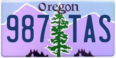 OR license plate 987TAS