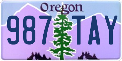 OR license plate 987TAY