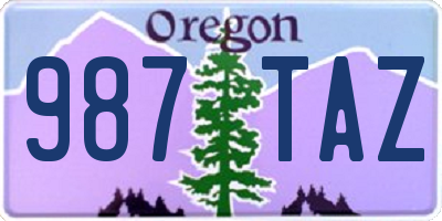 OR license plate 987TAZ