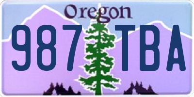 OR license plate 987TBA