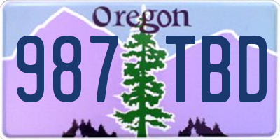 OR license plate 987TBD