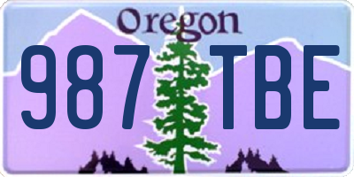 OR license plate 987TBE