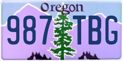 OR license plate 987TBG