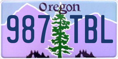 OR license plate 987TBL