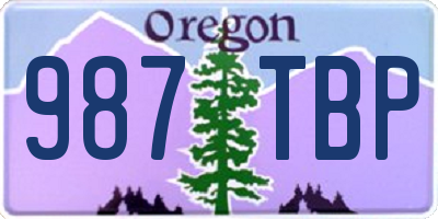 OR license plate 987TBP
