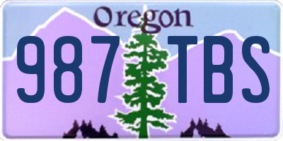 OR license plate 987TBS