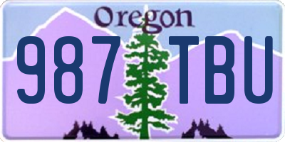 OR license plate 987TBU