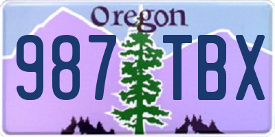 OR license plate 987TBX