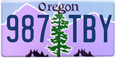 OR license plate 987TBY