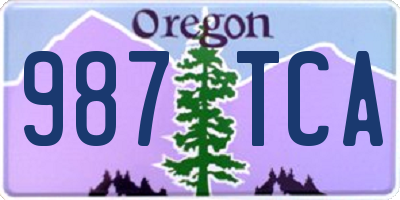 OR license plate 987TCA