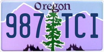 OR license plate 987TCI