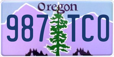 OR license plate 987TCO