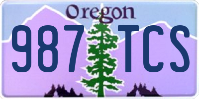 OR license plate 987TCS