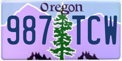 OR license plate 987TCW