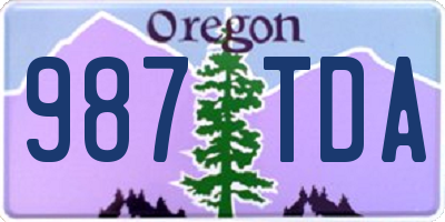 OR license plate 987TDA