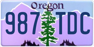 OR license plate 987TDC