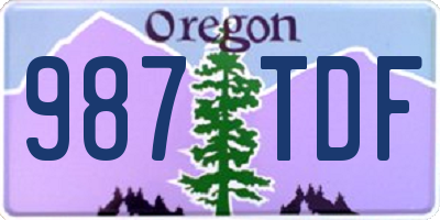 OR license plate 987TDF