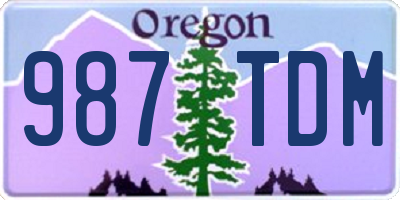 OR license plate 987TDM