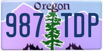 OR license plate 987TDP