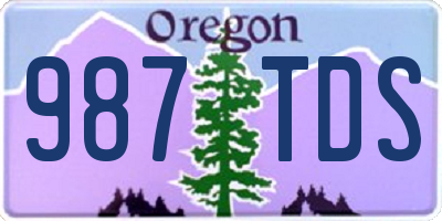 OR license plate 987TDS