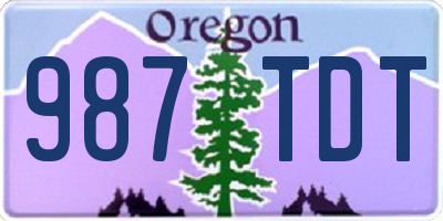 OR license plate 987TDT