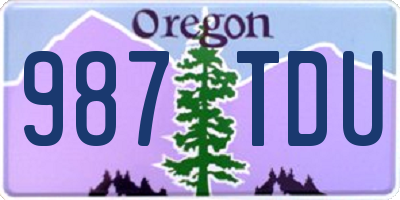OR license plate 987TDU