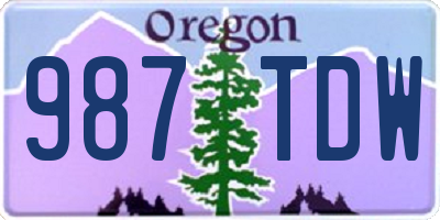 OR license plate 987TDW