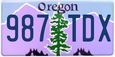 OR license plate 987TDX