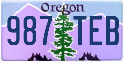 OR license plate 987TEB