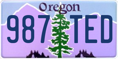 OR license plate 987TED